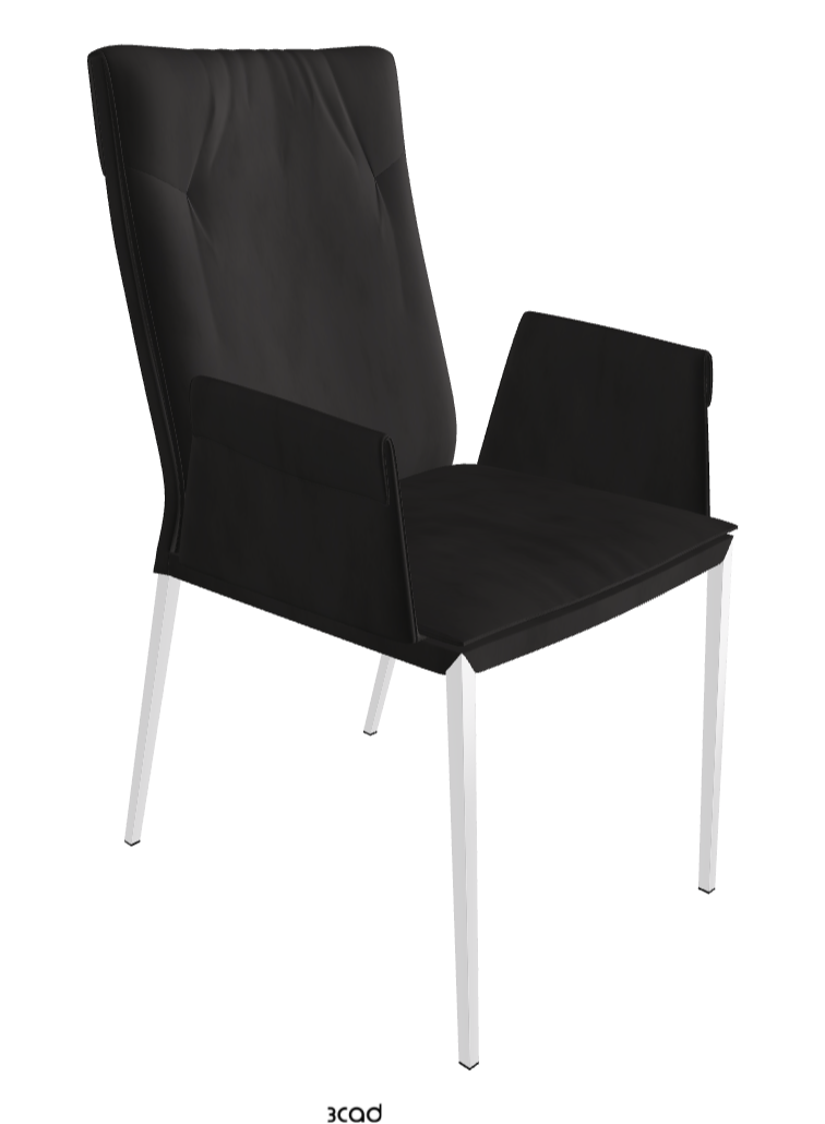 Isabel ML High-Back Dining Armchair_Chrome_Micro Nubuk:_Charcoal