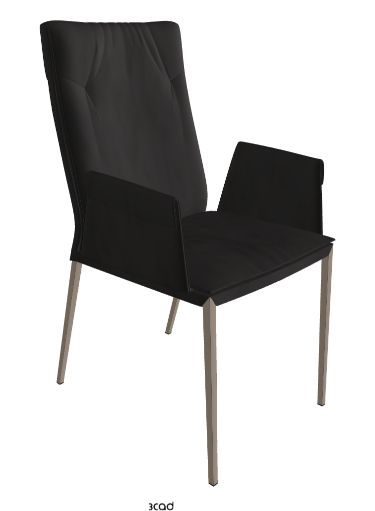 Isabel ML High-Back Dining Armchair_Titanium Embossed_Micro Nubuk_Charcoal