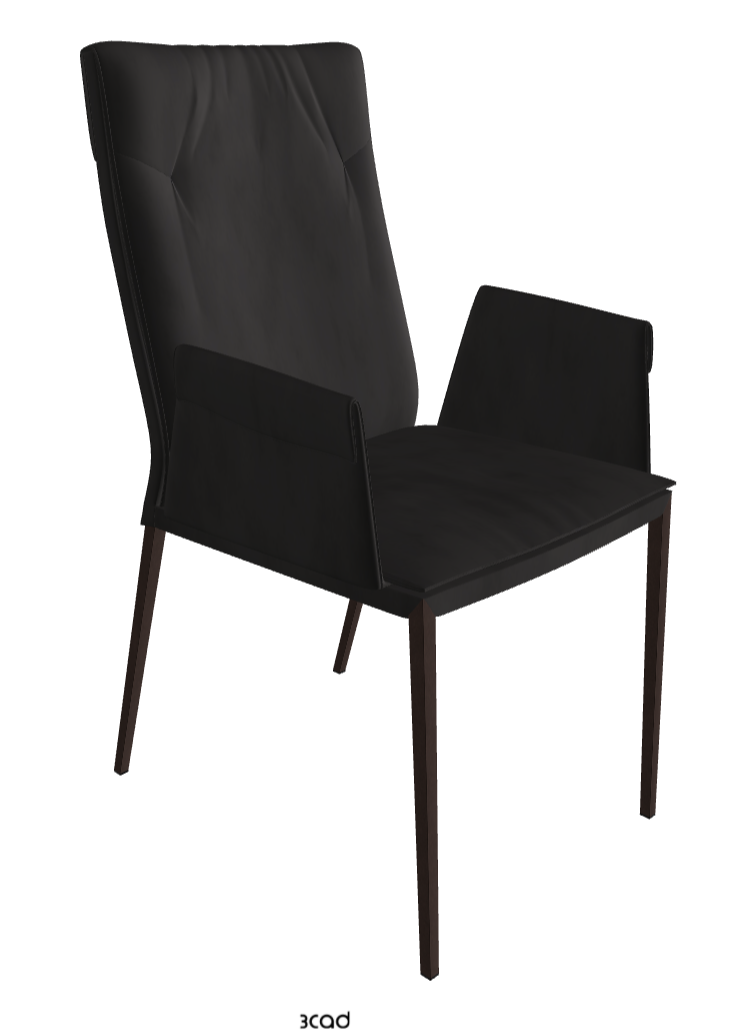 Isabel ML High-Back Dining Armchair_Bronze Embossed_Micro Nubuk_Charcoal