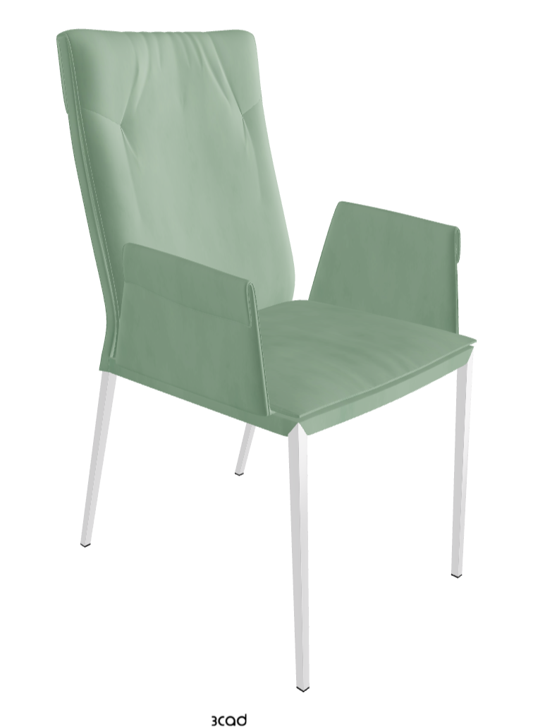 Isabel ML High-Back Dining Armchair_Chrome_Micro Nubuk:_Mint