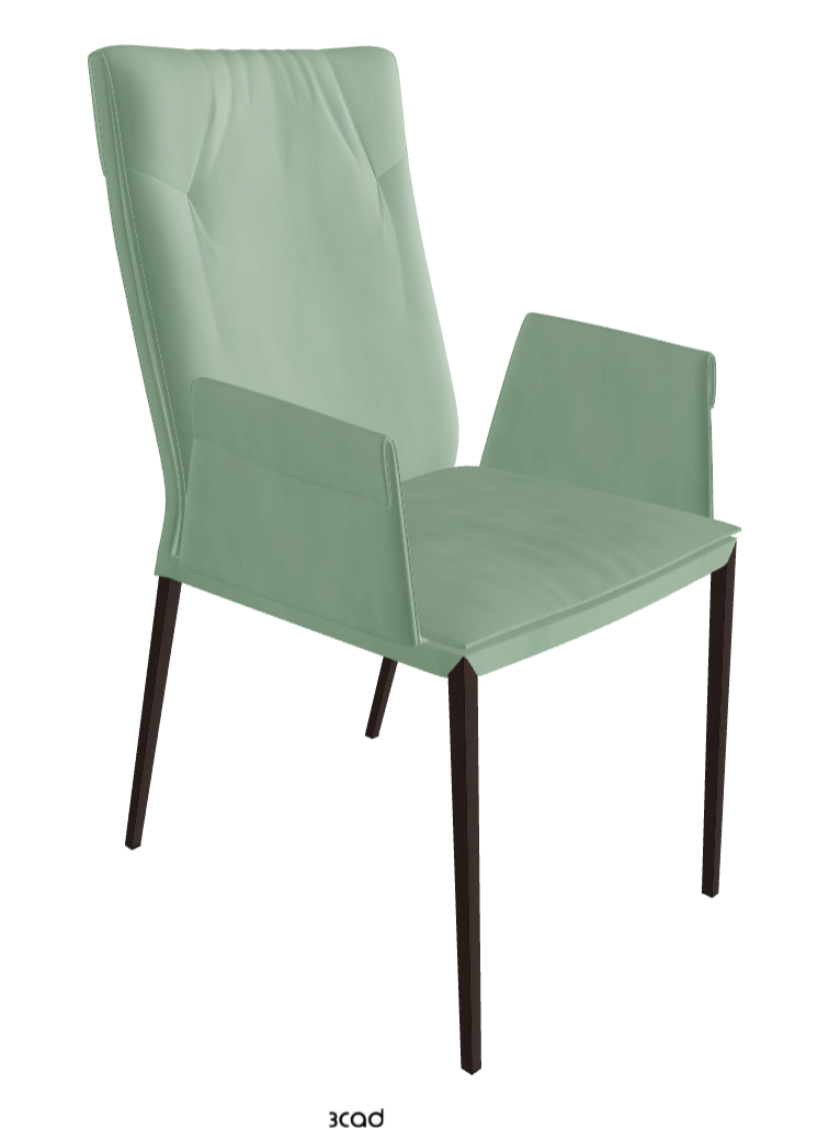 Isabel ML High-Back Dining Armchair_Bronze Embossed_Micro Nubuk_Mint