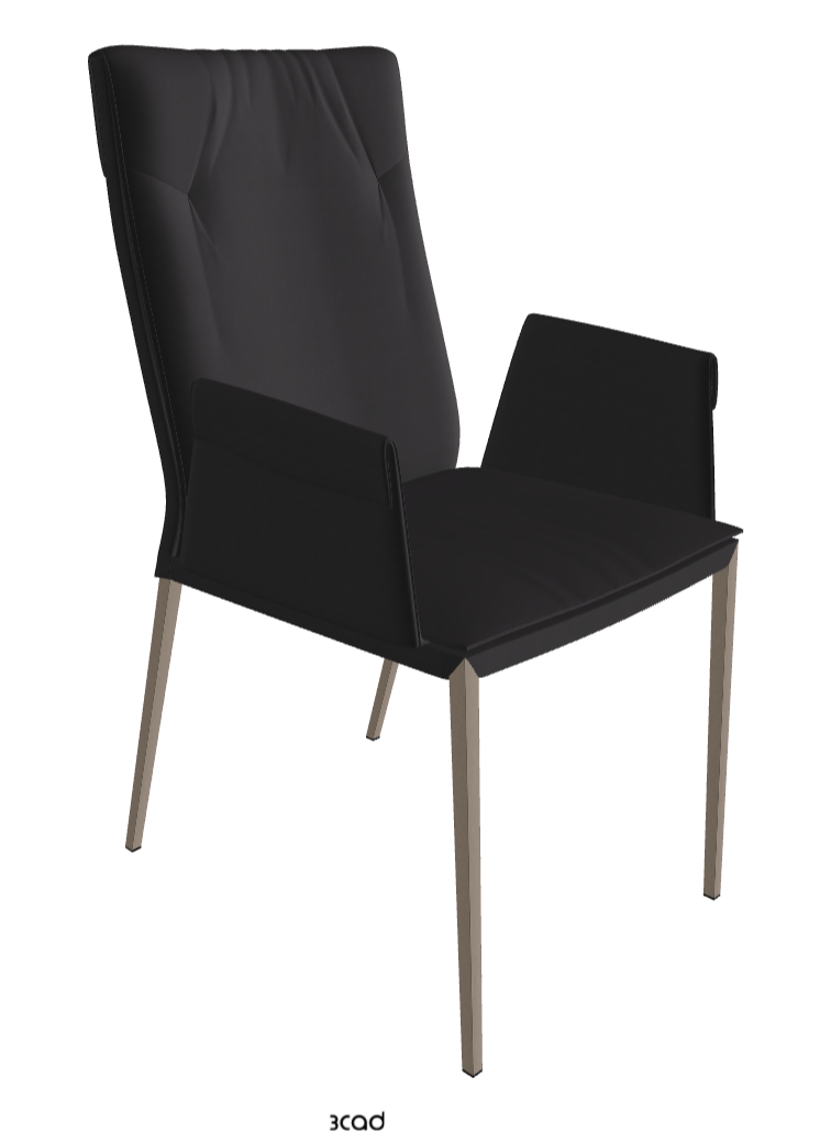 Isabel ML High-Back Dining Armchair_Titanium Embossed_Glove Soft Leather_Hornet