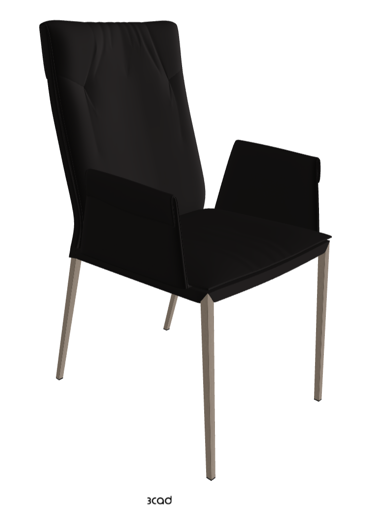Isabel ML High-Back Dining Armchair_Titanium Embossed_Synthetic Leather_Moka