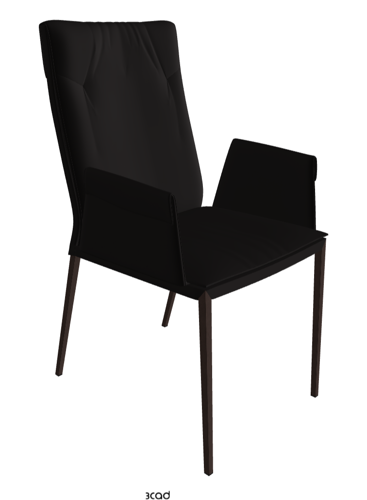 Isabel ML High-Back Dining Armchair_Bronze Embossed_Synthetic Leather_Moka