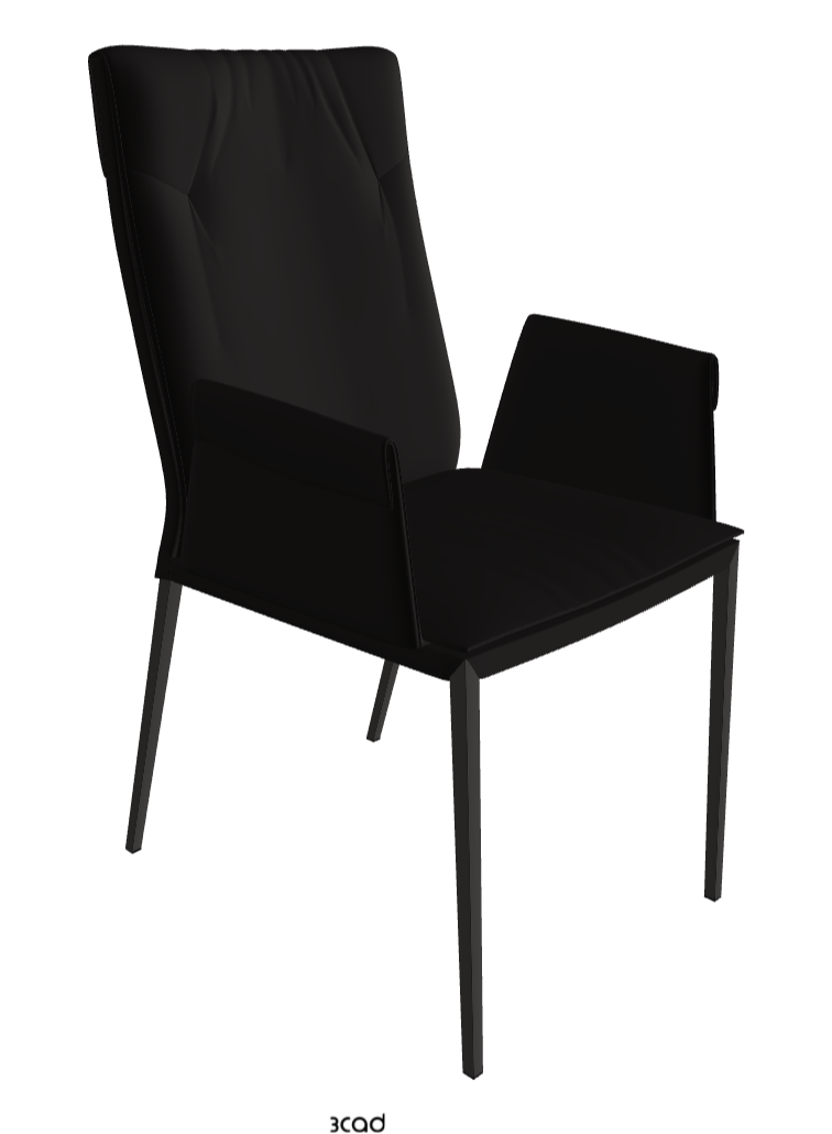 Isabel ML High-Back Dining Armchair_Matt Graphite_Synthetic Leather_Moka