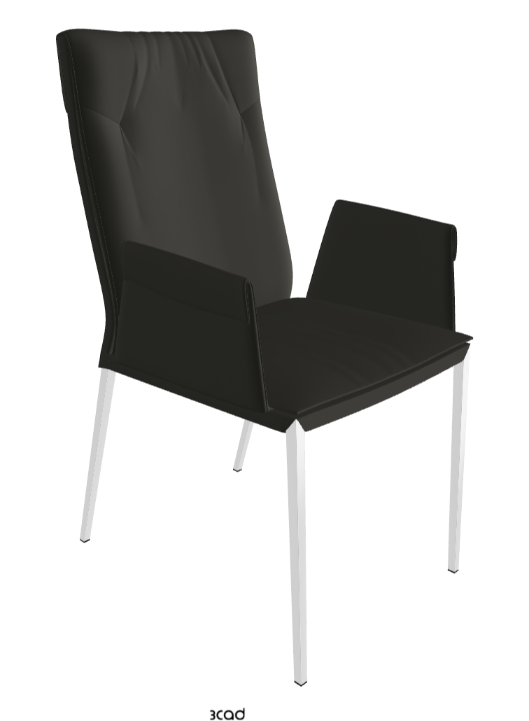 Isabel ML High-Back Dining Armchair_Chrome_Synthetic Leather:_London
