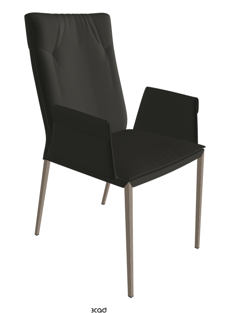Isabel ML High-Back Dining Armchair_Titanium Embossed_Synthetic Leather_London