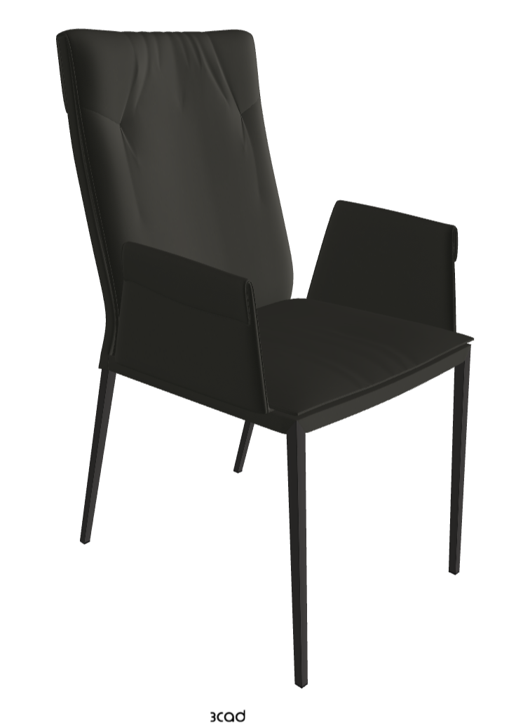 Isabel ML High-Back Dining Armchair_Matt Graphite_Synthetic Leather_London