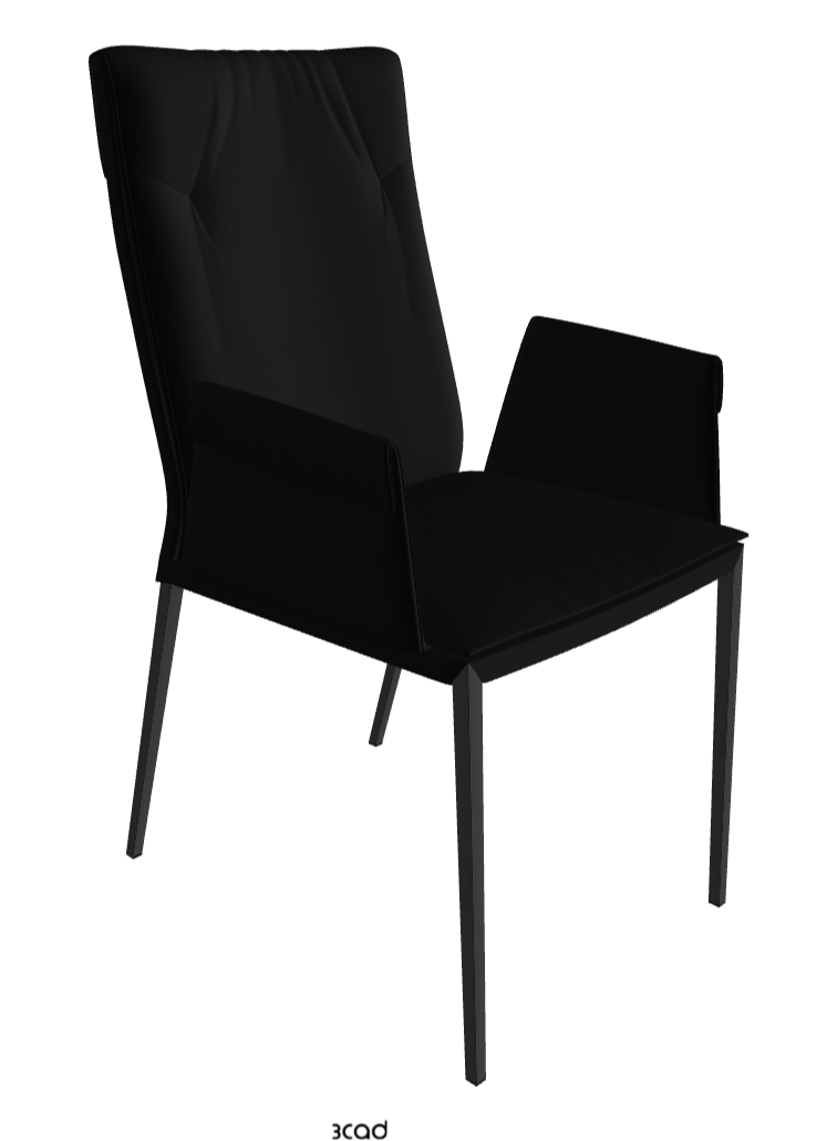 Isabel ML High-Back Dining Armchair_Matt Graphite_Synthetic Leather_Nero