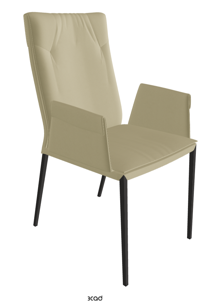 Isabel ML High-Back Dining Armchair_Matt Graphite_Synthetic Leather_Canapa
