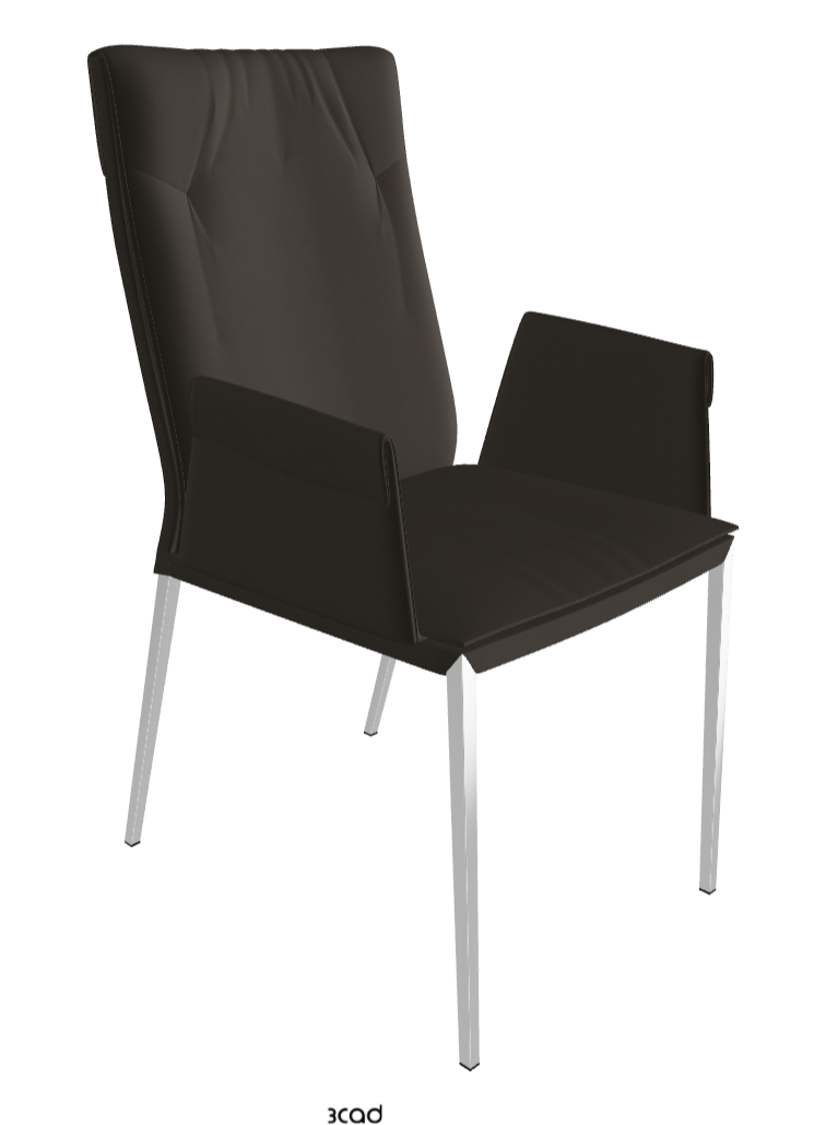 Isabel ML High-Back Dining Armchair_Black Chrome_Synthetic Leather-_Fossil