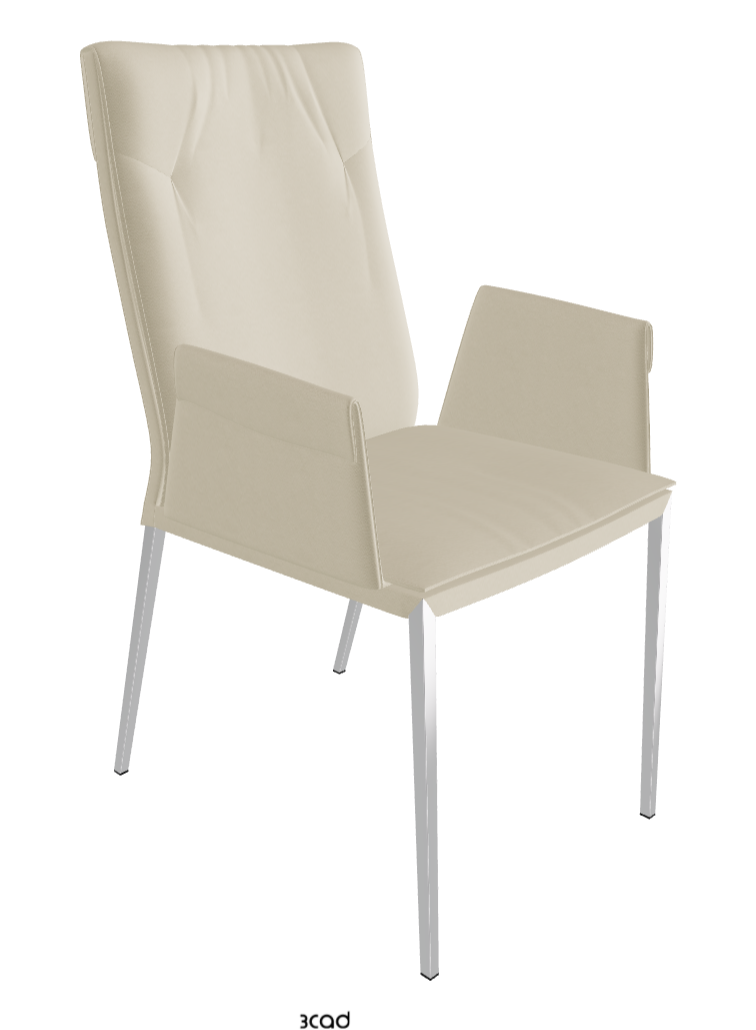 Isabel ML High-Back Dining Armchair_Black Chrome_Synthetic Leather-_Oyster