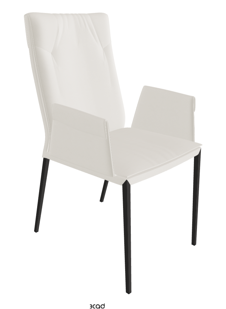 Isabel ML High-Back Dining Armchair_Matt Graphite_Synthetic Leather_Lino