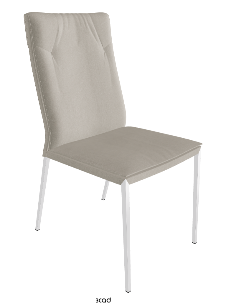 Isabel ML High-Back Dining Chair_Chrome_Fabric:_B924