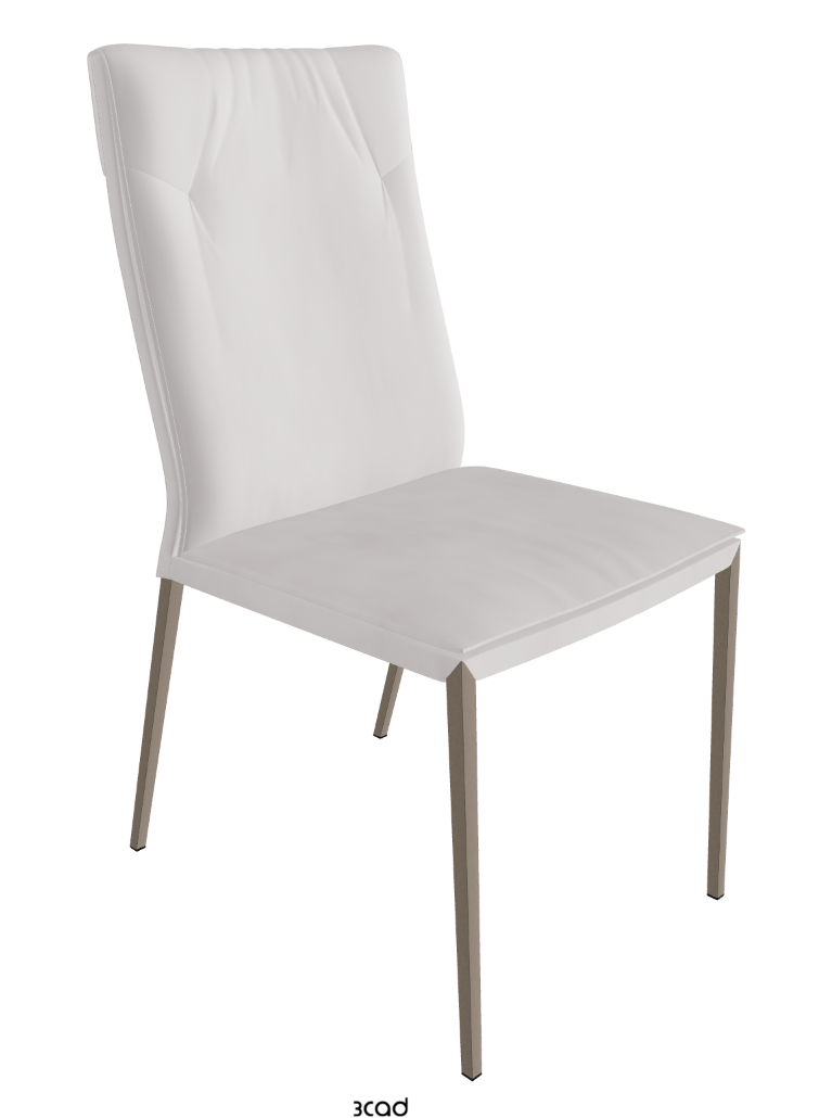 Isabel ML High-Back Dining Chair_Titanium Embossed_Micro Nubuk_White