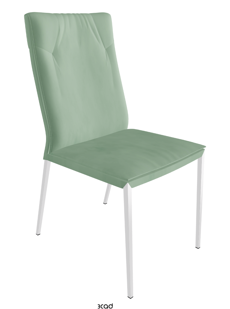 Isabel ML High-Back Dining Chair_Chrome_Micro Nubuk:_Mint