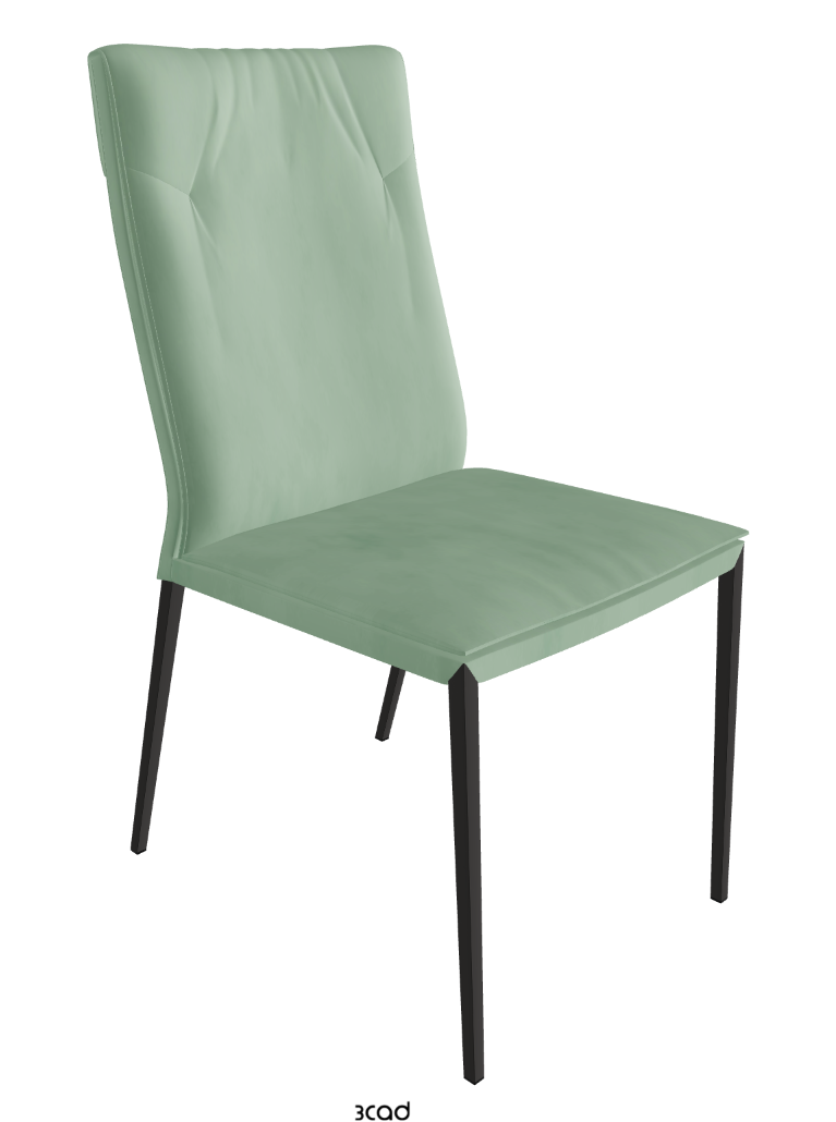 Isabel ML High-Back Dining Chair_Matt Graphite_Micro Nubuk_Mint