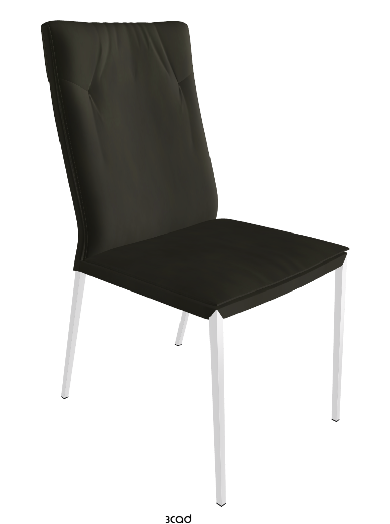 Isabel ML High-Back Dining Chair_Chrome_Micro Nubuk:_Musk