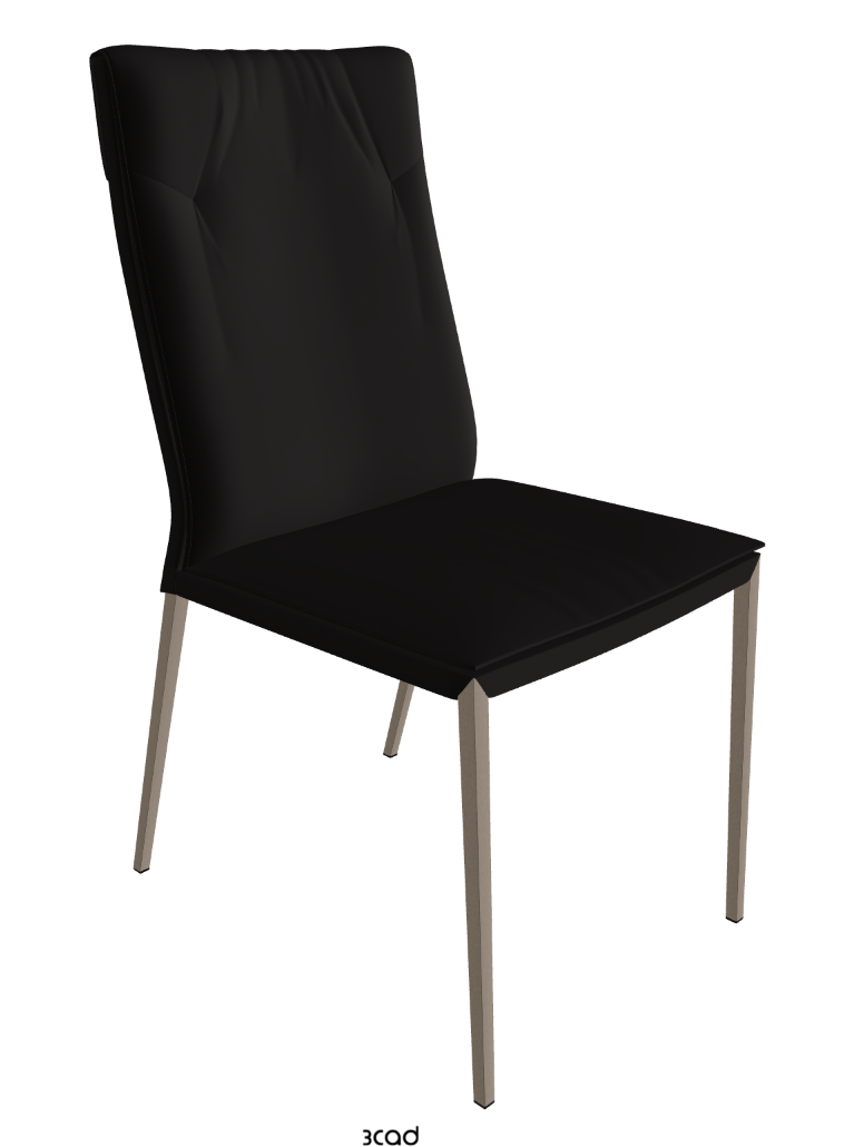 Isabel ML High-Back Dining Chair_Titanium Embossed_Synthetic Leather_Moka
