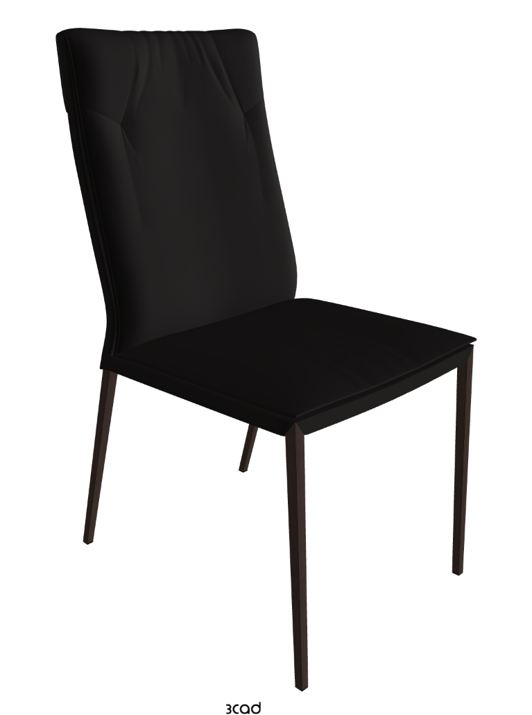 Isabel ML High-Back Dining Chair_Bronze Embossed_Synthetic Leather_Moka
