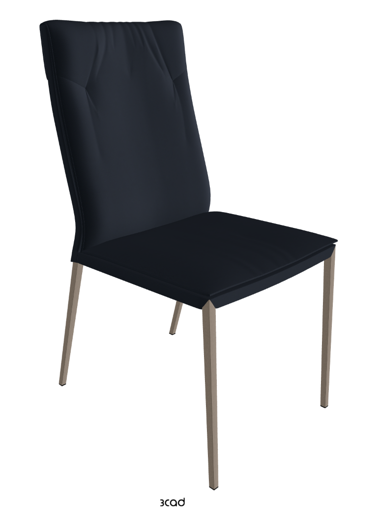 Isabel ML High-Back Dining Chair_Titanium Embossed_Synthetic Leather_Navy