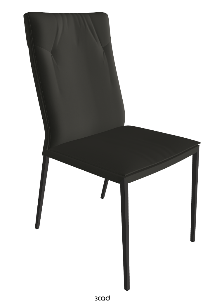 Isabel ML High-Back Dining Chair_Matt Graphite_Synthetic Leather_London
