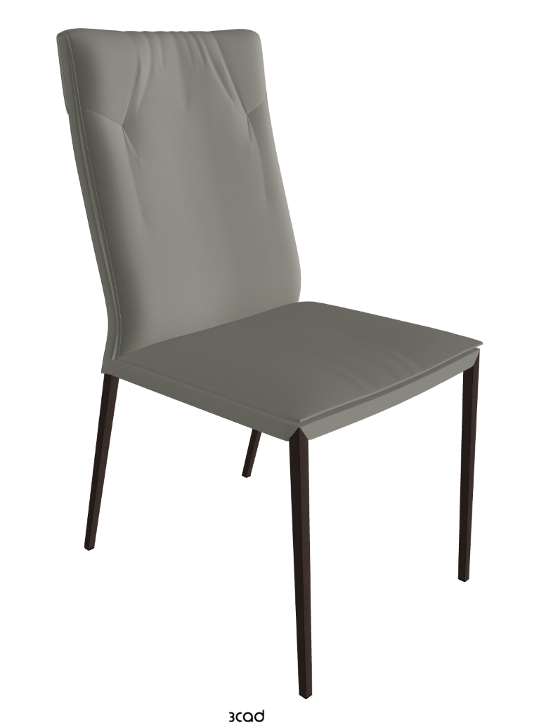 Isabel ML High-Back Dining Chair_Bronze Embossed_Synthetic Leather_Cemento