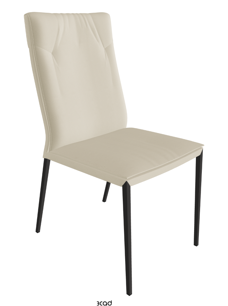 Isabel ML High-Back Dining Chair_Matt Graphite_Synthetic Leather_Oyster