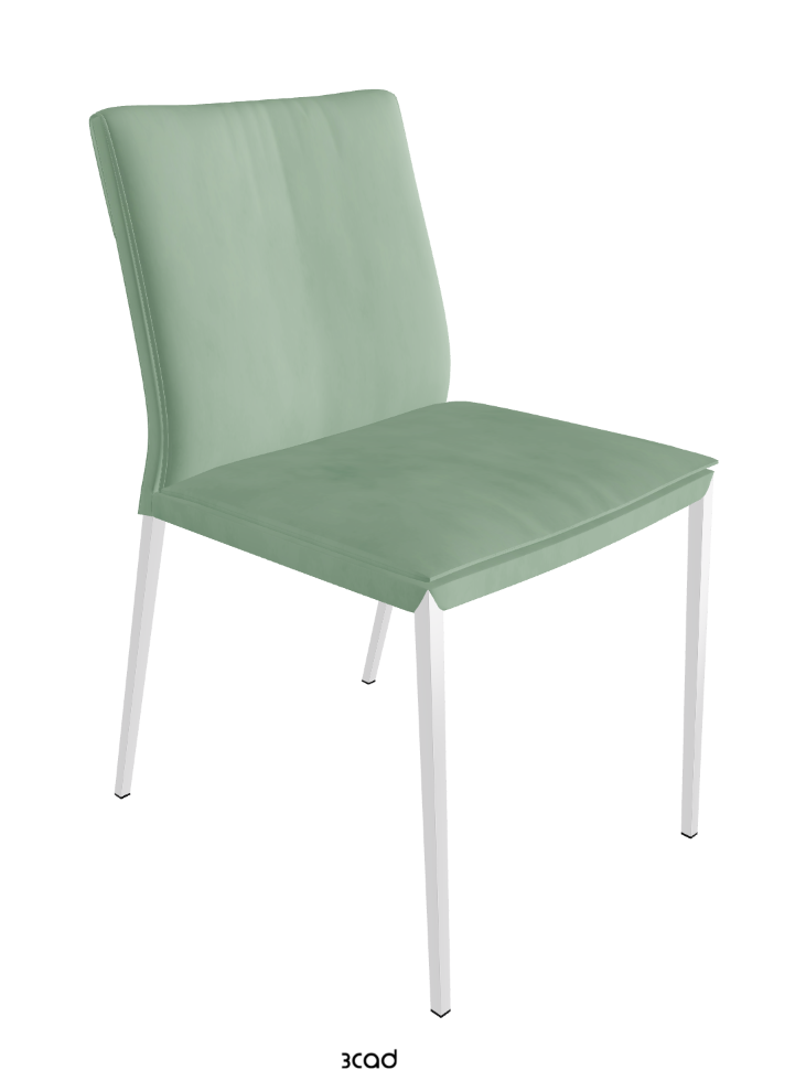 Isabel ML Dining Chair_Chrome_Micro Nubuk:_Mint