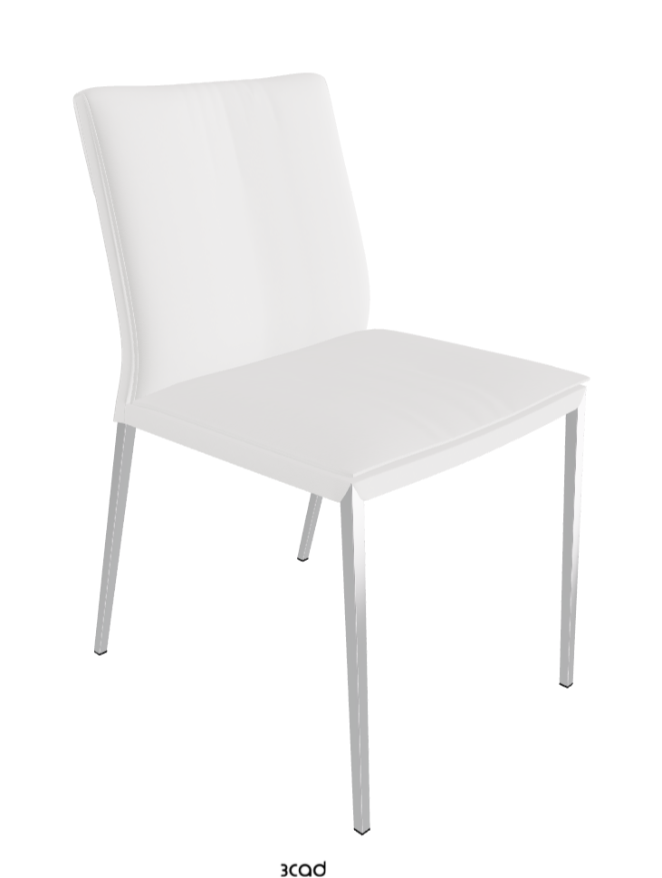 Isabel ML Dining Chair_Black Chrome_Synthetic Leather-_Bianco