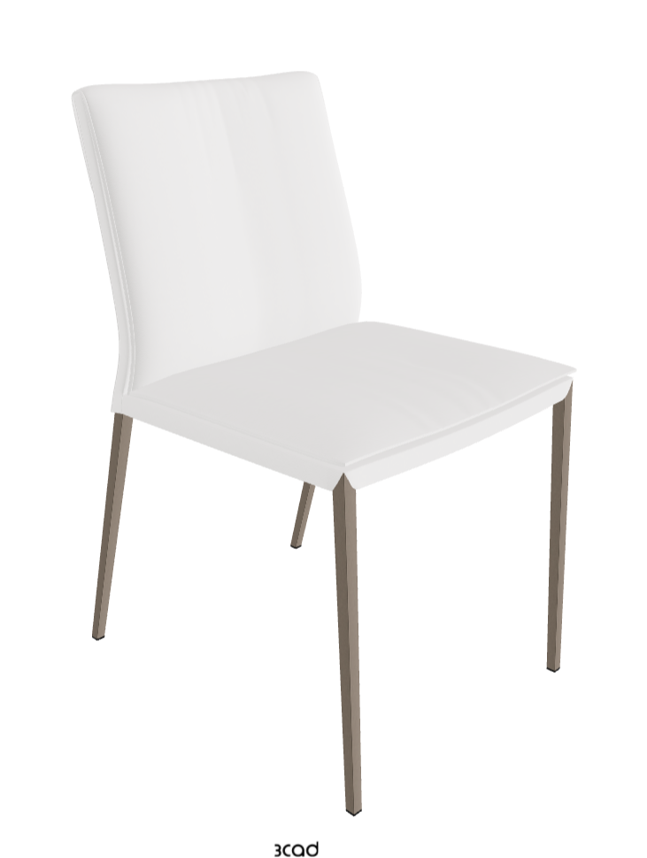 Isabel ML Dining Chair_Titanium Embossed_Synthetic Leather_Bianco