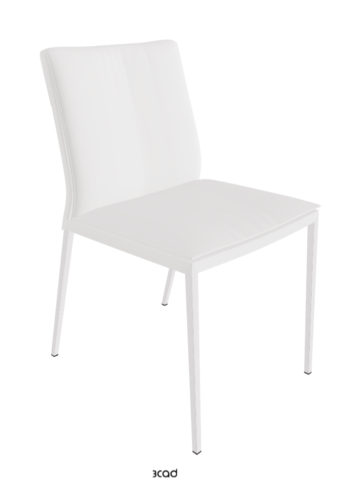 Isabel ML Dining Chair_Pearl Embossed_Synthetic Leather_Bianco