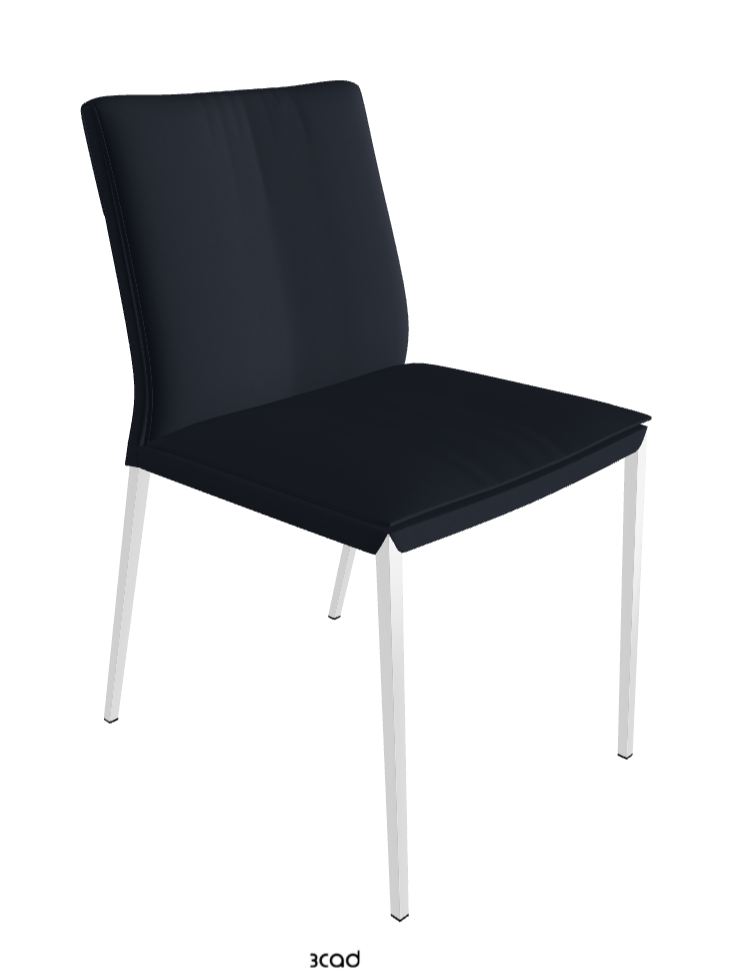 Isabel ML Dining Chair_Chrome_Synthetic Leather:_Navy