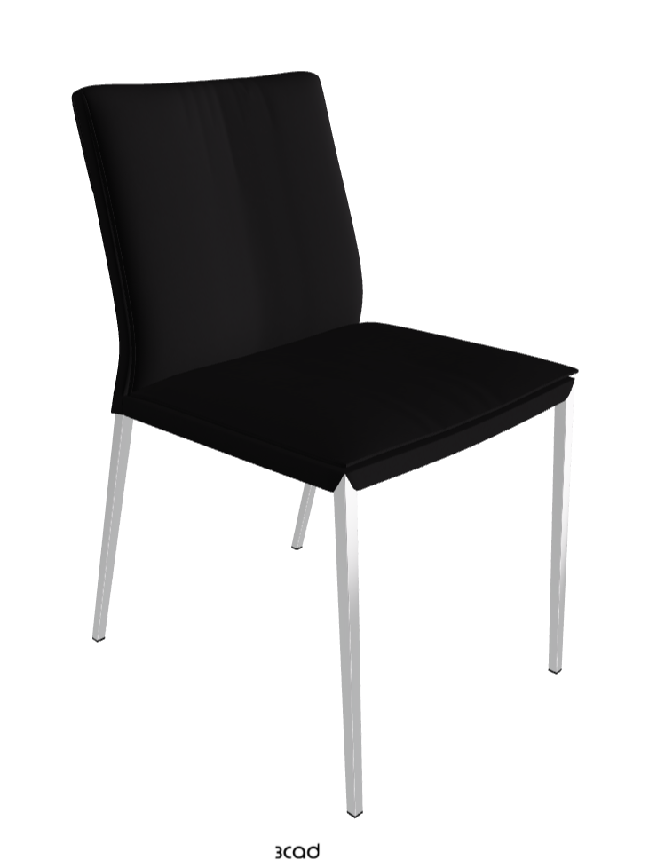Isabel ML Dining Chair_Black Chrome_Synthetic Leather-_Nero