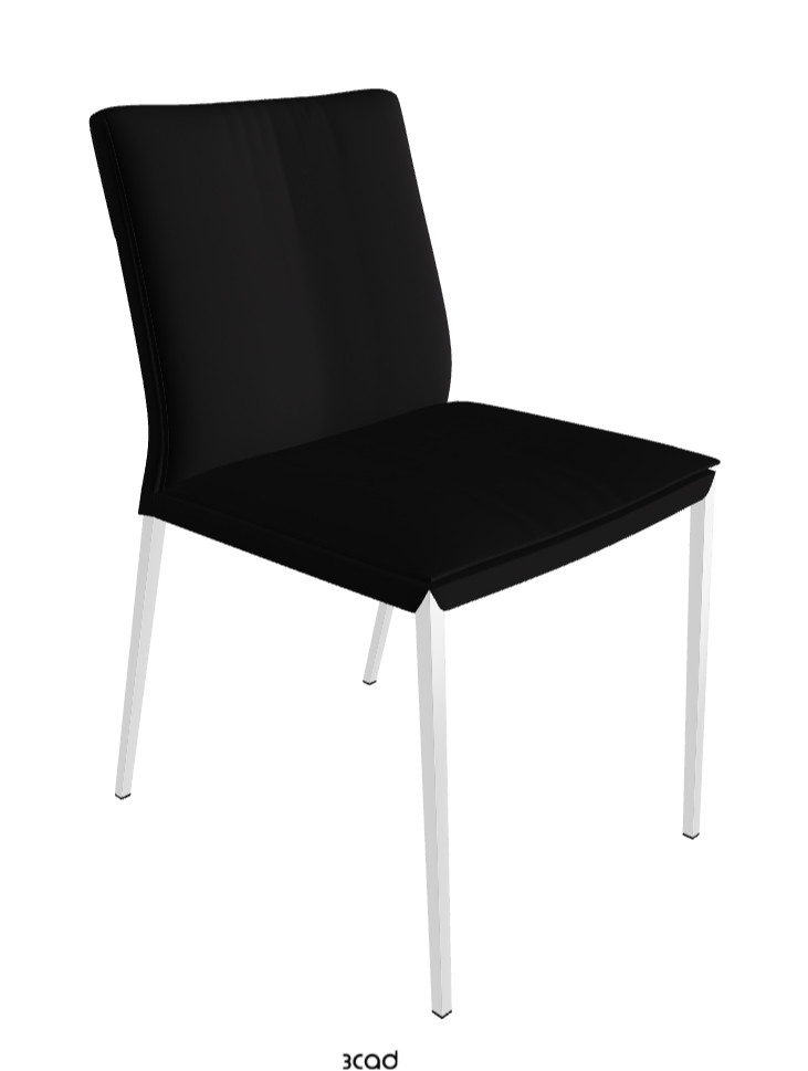Isabel ML Dining Chair_Chrome_Synthetic Leather:_Nero
