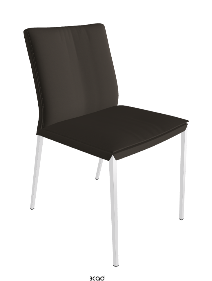 Isabel ML Dining Chair_Chrome_Synthetic Leather:_Fossil