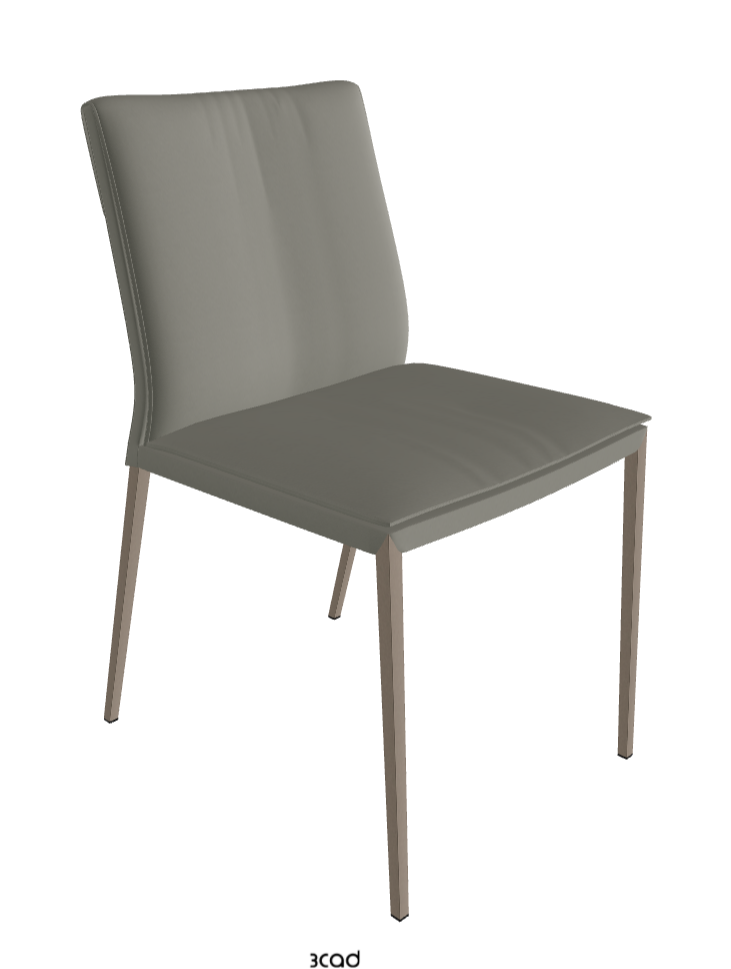 Isabel ML Dining Chair_Titanium Embossed_Synthetic Leather_Cemento