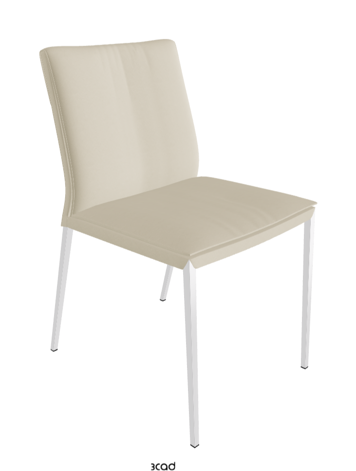 Isabel ML Dining Chair_Chrome_Synthetic Leather:_Oyster