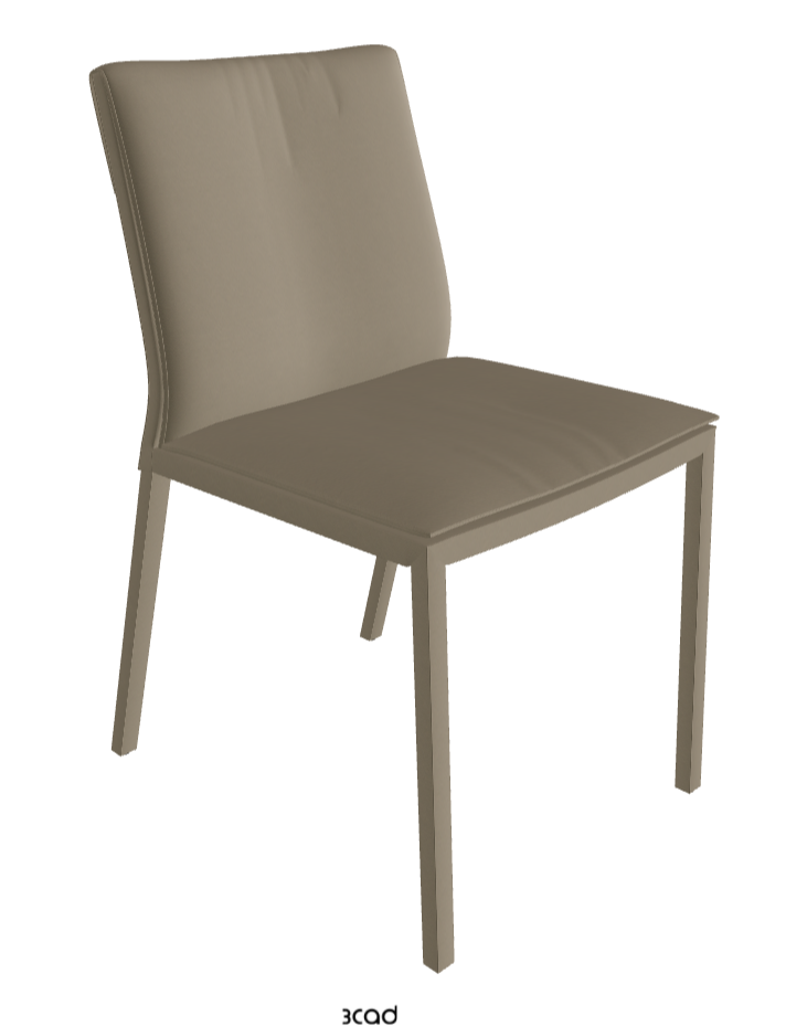Isabel Standard Back Dining Chair_Soft Leather_Tortora