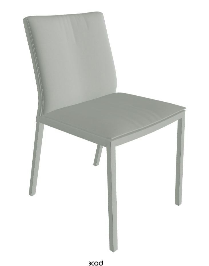 Isabel Standard Back Dining Chair_Soft Leather_Ice