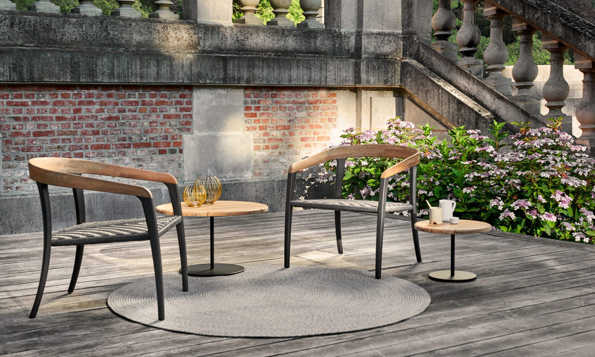 Butler Side Table Ø60cm H35cm Anthracite Ceramic Nero Marquina