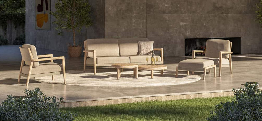 4 Seasons Outdoor Julia Lounge Set With Sem Tables And Footstool