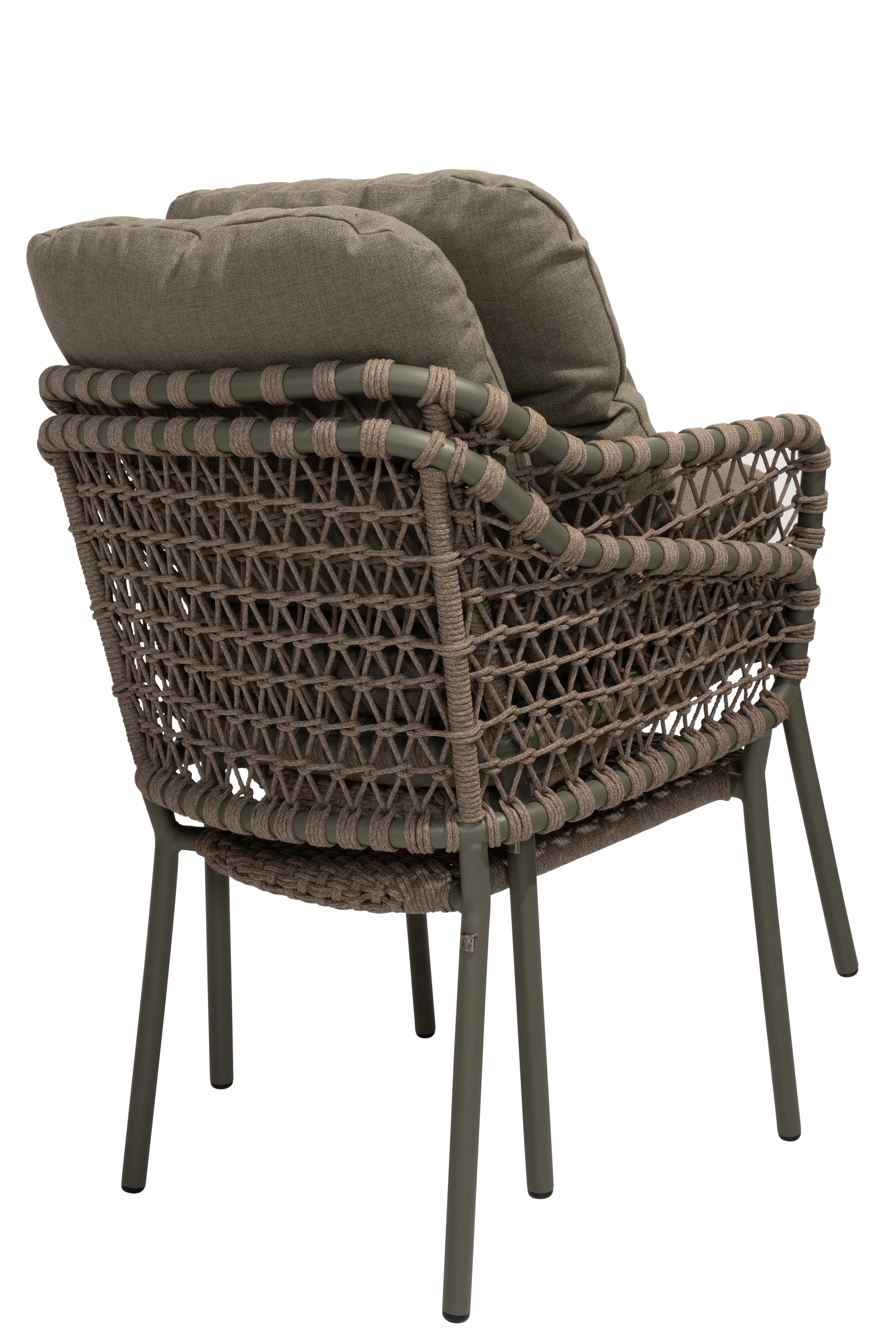 4 Seasons Outdoor Jura Stackable Dining Chair Olive With 2 Cushions