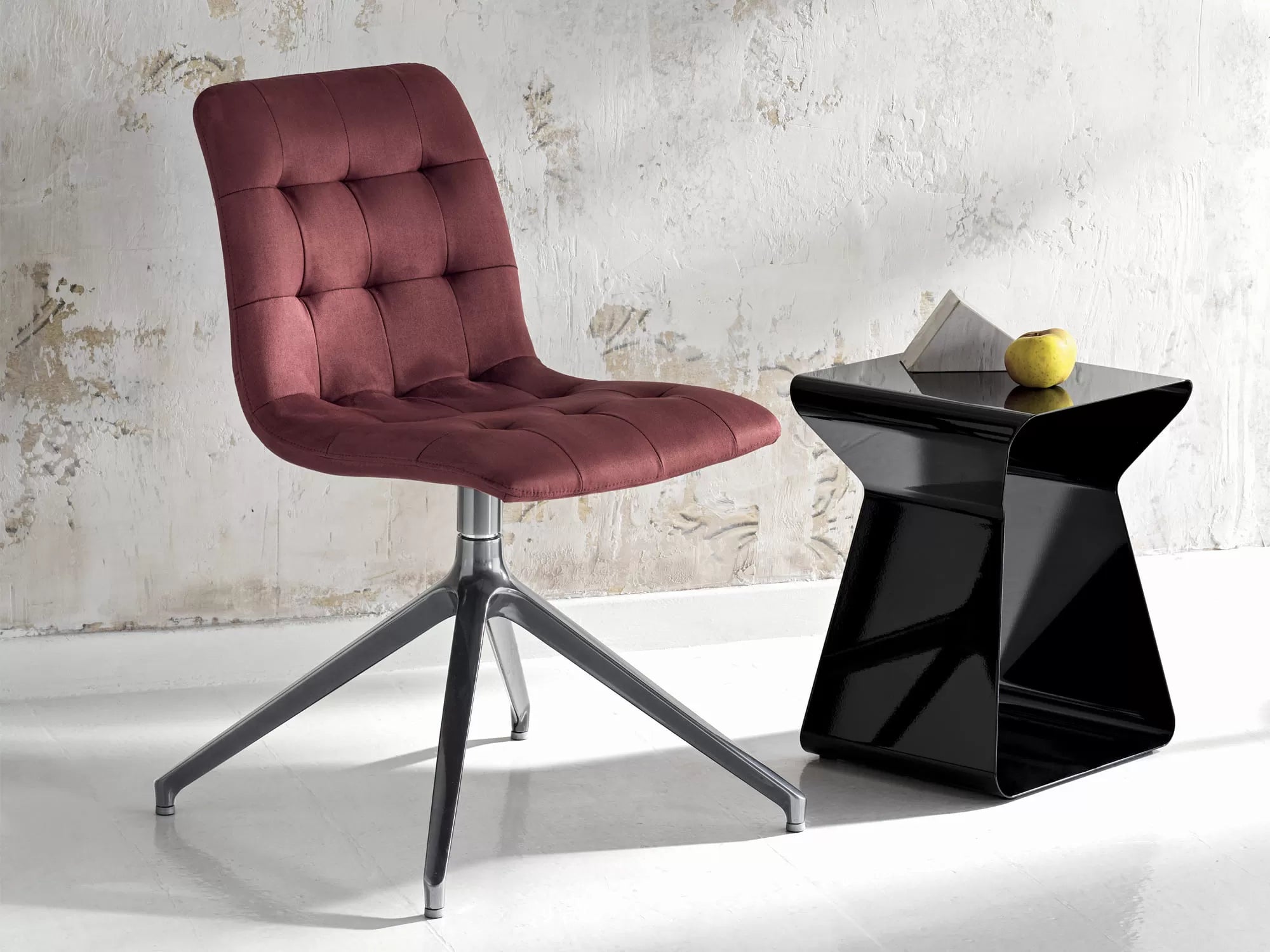 Bontempi Casa Kuga Slim Swivel Chair With Aluminium Frame