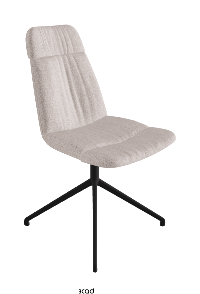 Kelly Swivel Dining Chair_Black Embossed_Fabric:_B242
