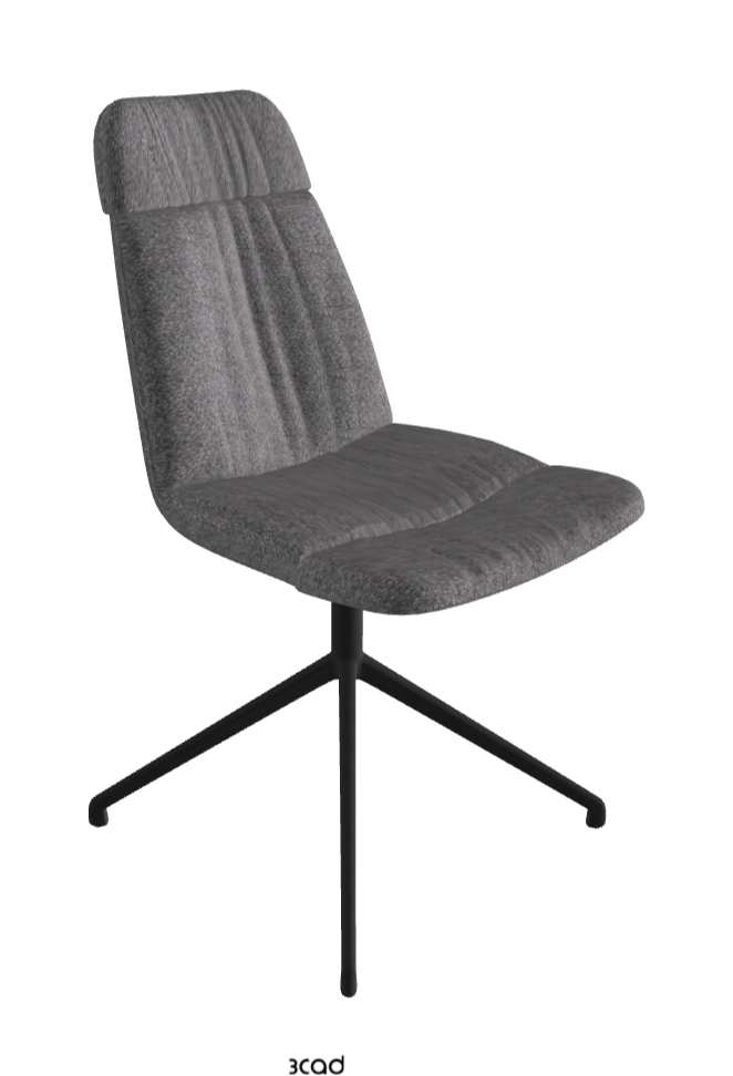 Kelly Swivel Dining Chair_Black Embossed_Fabric:_B244
