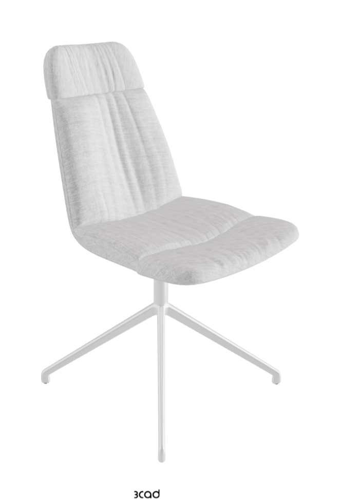Kelly Swivel Dining Chair_Polished Aluminium_Fabric_B810