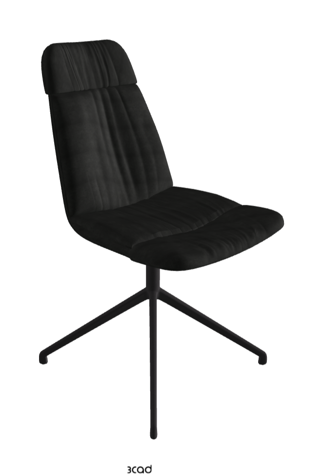 Kelly Swivel Dining Chair_Black Embossed_Fabric:_B932