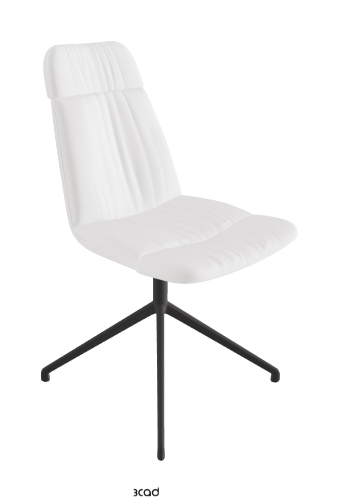 Kelly Swivel Dining Chair_Graphite Embossed_Synthetic Leather:_Bianco