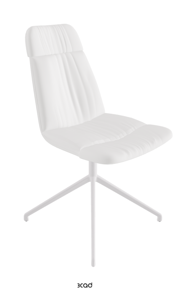 Kelly Swivel Dining Chair_Pearl Embossed_Synthetic Leather:_Bianco